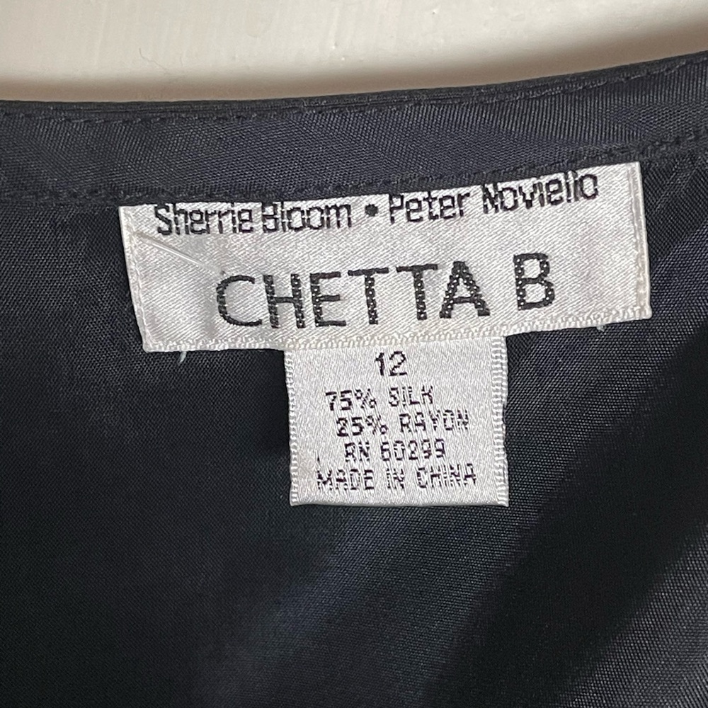 CHETTA B Sherrie Bloom x Peter Noviello Silk Beaded Scallop Tiered Skirt - Picture 4 of 5